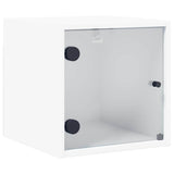 Bedside Cabinets with Glass Doors 2 pcs White 35x37x35 cm - Rear View