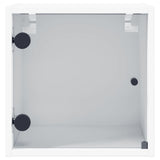 Bedside Cabinets with Glass Doors 2 pcs White 35x37x35 cm - Close-Up Angle