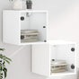 Bedside Cabinets with Glass Doors 2 pcs White 35x37x35 cm
