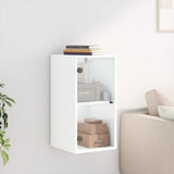 Wall Cabinet with Glass Doors White 35x37x68.5 cm - Side View