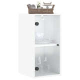 Wall Cabinet with Glass Doors White 35x37x68.5 cm - Top-Down View