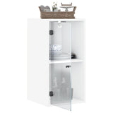 Wall Cabinet with Glass Doors White 35x37x68.5 cm - 45-Degree Angle