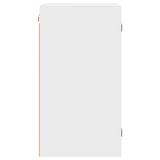 Wall Cabinet with Glass Doors White 35x37x68.5 cm - Close-Up Angle
