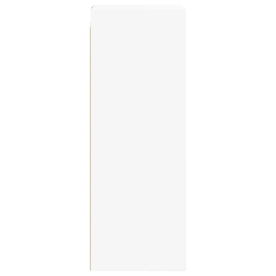 Wall Cabinet with Glass Doors White 35x37x100 cm