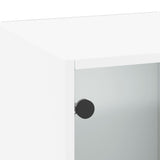 Wall Cabinet with Glass Doors White 35x37x100 cm - Extra Image