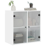 Wall Cabinet with Glass Doors White 68x37x68.5 cm - Top-Down View