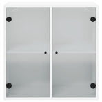 Wall Cabinet with Glass Doors White 68x37x68.5 cm