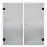 Wall Cabinet with Glass Doors White 68x37x68.5 cm - Rear View