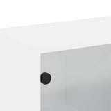 Wall Cabinet with Glass Doors White 68x37x68.5 cm - Extra Image