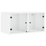 Wall Cabinets with Glass Doors 2 pcs White 68.5x37x35 cm