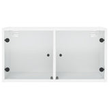 Wall Cabinets with Glass Doors 2 pcs White 68.5x37x35 cm