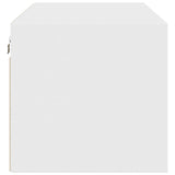 Wall Cabinet with Glass Doors White 102x37x35 cm - Close-Up Angle