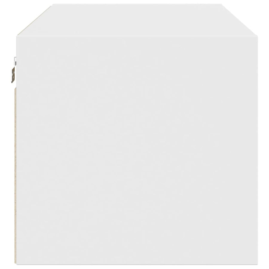 Wall Cabinet with Glass Doors White 102x37x35 cm