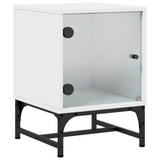 Bedside Cabinets with Glass Doors 2 pcs White 35x37x50 cm - Top-Down View