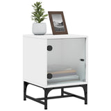 Bedside Cabinets with Glass Doors 2 pcs White 35x37x50 cm - 45-Degree Angle