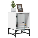Bedside Cabinets with Glass Doors 2 pcs White 35x37x50 cm - Rear View