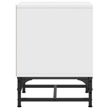 Bedside Cabinets with Glass Doors 2 pcs White 35x37x50 cm - Low Angle