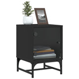 Bedside Cabinets with Glass Doors 2 pcs Black 35x37x50 cm - 45-Degree Angle