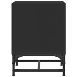 Bedside Cabinets with Glass Doors 2 pcs Black 35x37x50 cm - Low Angle