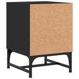 Bedside Cabinets with Glass Doors 2 pcs Black 35x37x50 cm - Extra Image