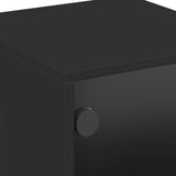 Bedside Cabinets with Glass Doors 2 pcs Black 35x37x50 cm - Extra Image