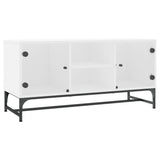 TV Cabinet with Glass Doors White 102x37x50 cm - Front View