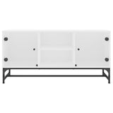 TV Cabinet with Glass Doors White 102x37x50 cm