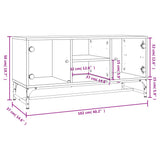 TV Cabinet with Glass Doors White 102x37x50 cm