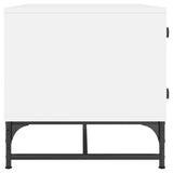 Coffee Table with Glass Doors White 68.5x50x50 cm - Rear View
