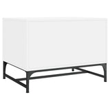 Coffee Table with Glass Doors White 68.5x50x50 cm - Close-Up Angle