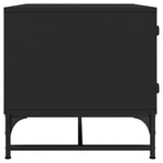 Coffee Table with Glass Doors Black 68.5x50x50 cm