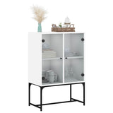 Side Cabinet with Glass Doors White 69x37x100 cm - Top-Down View