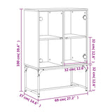 Side Cabinet with Glass Doors White 69x37x100 cm - Extra Image