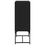 Side Cabinet with Glass Doors Black 69x37x100 cm - Close-Up Angle