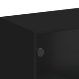 Side Cabinet with Glass Doors Black 69x37x100 cm - Extra Image
