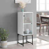 Side Cabinet with Glass Doors White 35x37x100 cm - Side View