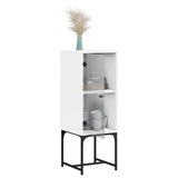 Side Cabinet with Glass Doors White 35x37x100 cm - 45-Degree Angle