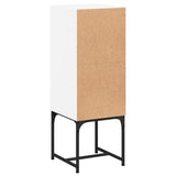 Side Cabinet with Glass Doors White 35x37x100 cm - Low Angle