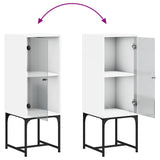 Side Cabinet with Glass Doors White 35x37x100 cm - Extra Image