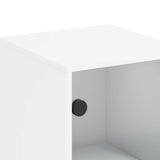 Side Cabinet with Glass Doors White 35x37x100 cm - Extra Image