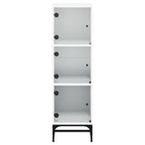 Highboard with Glass Doors White 35x37x120 cm - Rear View