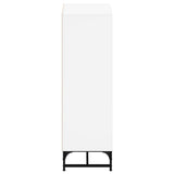 Highboard with Glass Doors White 35x37x120 cm - Close-Up Angle