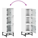 Highboard with Glass Doors White 35x37x120 cm - Extra Image