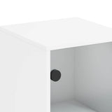 Highboard with Glass Doors White 35x37x120 cm - Extra Image