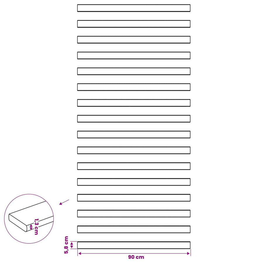 Bed Slat 32 pcs Natural 90 x 6 x 1.3 cm Solid Pine Wood