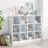 Bookcase with Doors White 136x37x109 cm Engineered Wood - Side View