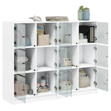Bookcase with Doors White 136x37x109 cm Engineered Wood - Top-Down View