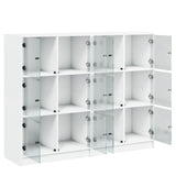 Bookcase with Doors White 136x37x109 cm Engineered Wood - Rear View