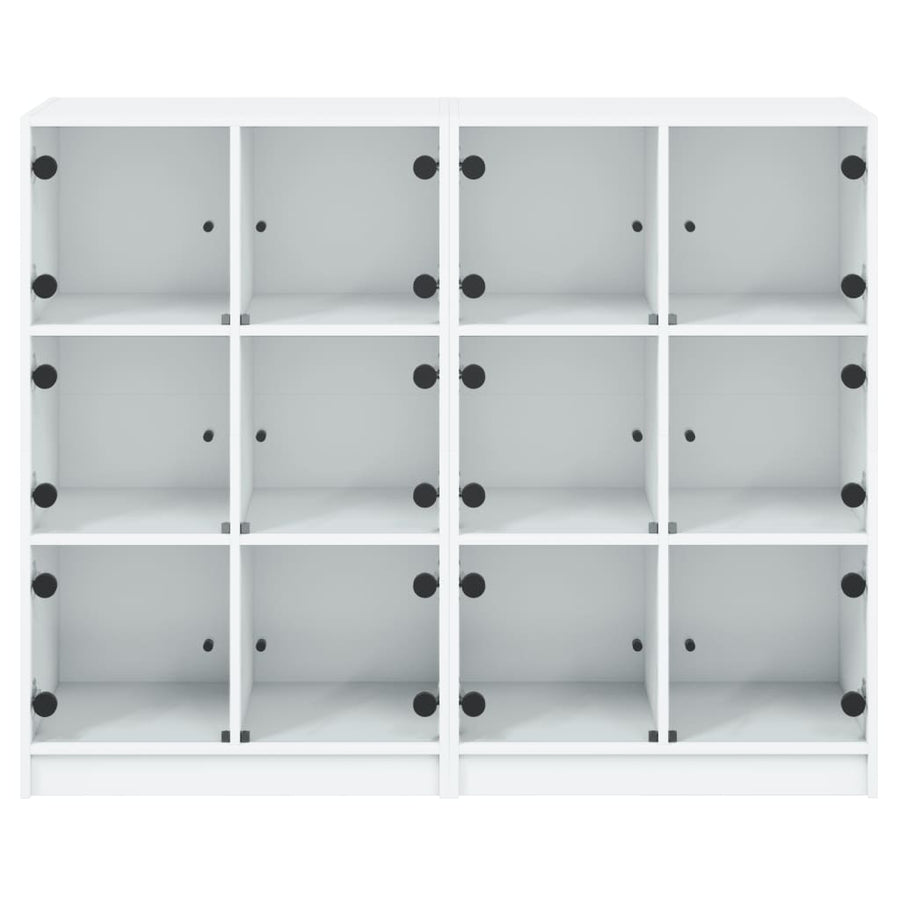 Bookcase with Doors White 136x37x109 cm Engineered Wood