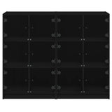 Bookcase with Doors Black 136x37x109 cm Engineered Wood